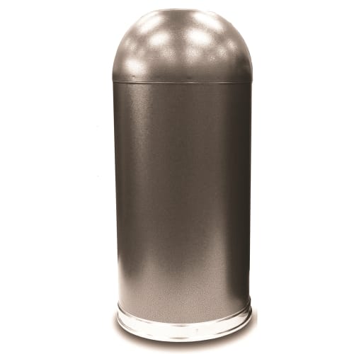 Witt Industries® 15 Gallon Open Top Trash Receptacle with Galvanized Liner, Silver Vein